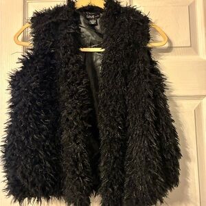 Love Kids Black Furry Vest